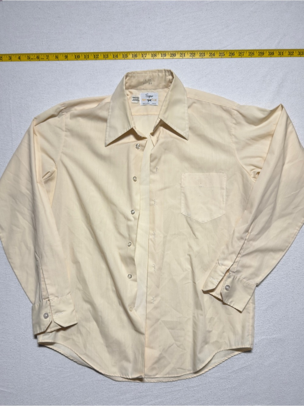 Vintage 1960s -1970s Simpsons Light Cream Men’s Dress Shirt - Unbranded
